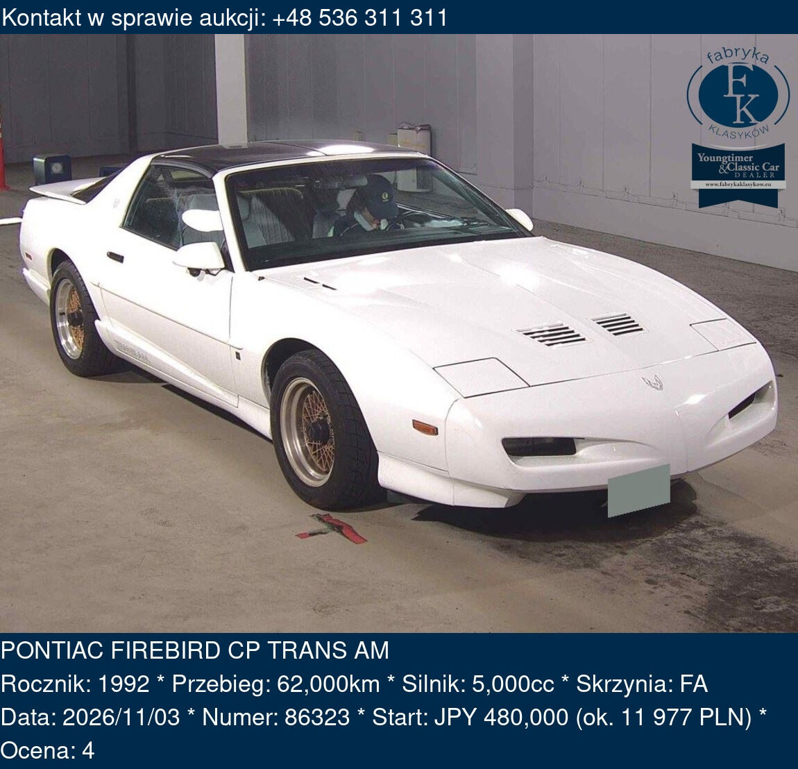 PONTIAC FIREBIRD CP TRANS AM 1992 - zdjęcie 2