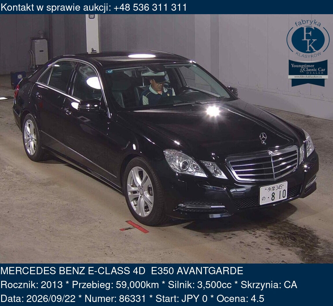 MERCEDES BENZ E-CLASS 4D E350 AVANTGARDE 2013 - zdjęcie 2