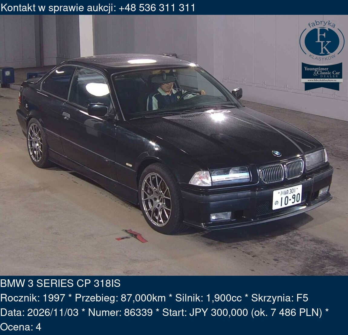 BMW 3 SERIES CP 318IS 1997 - zdjęcie 2