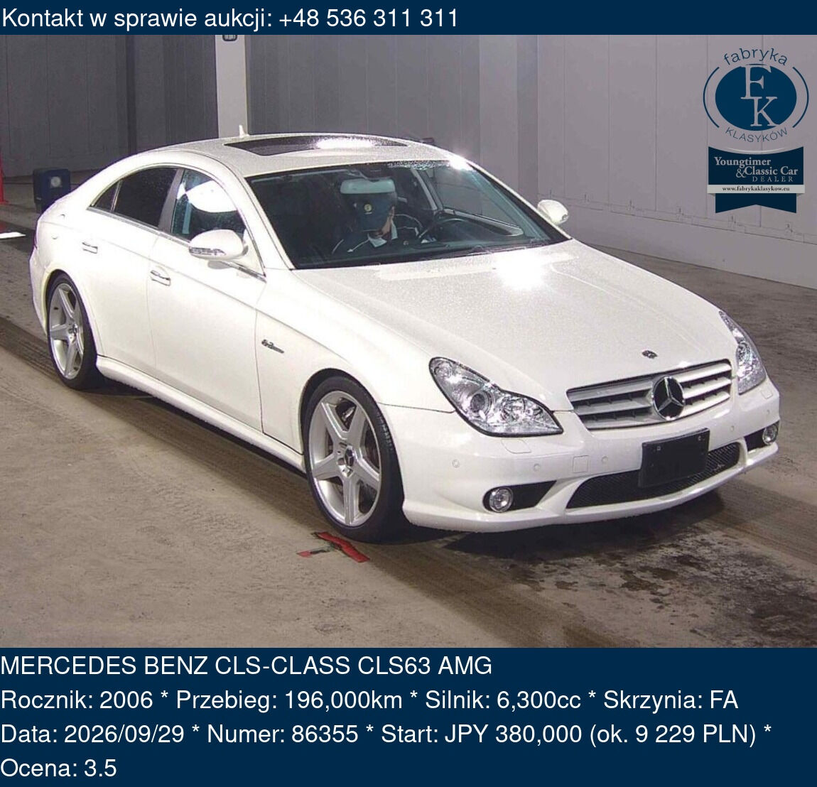 MERCEDES BENZ CLS-CLASS CLS63 AMG 2006 - zdjęcie 2