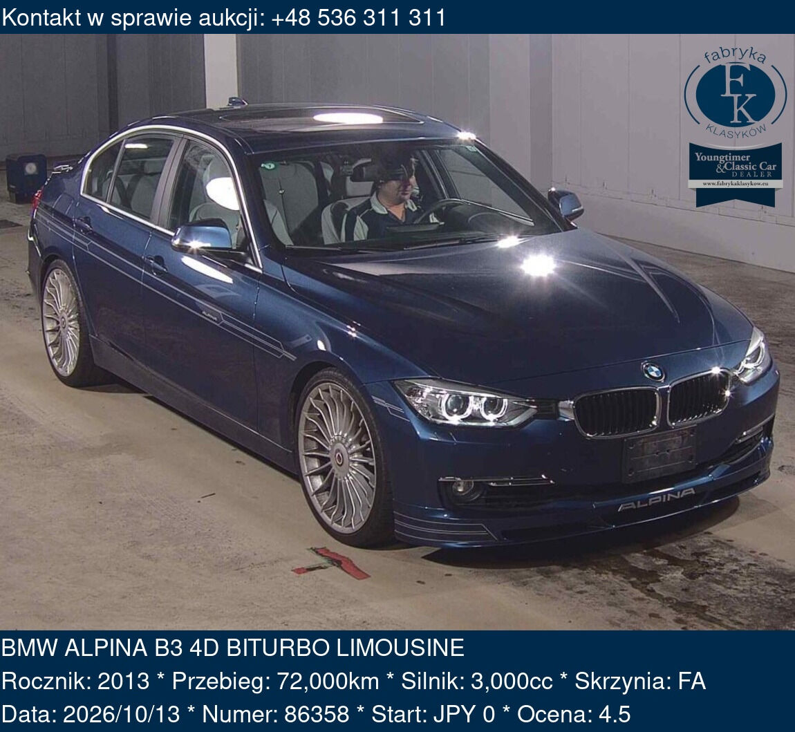 BMW ALPINA B3 4D BITURBO LIMOUSINE 2013 - zdjęcie 2