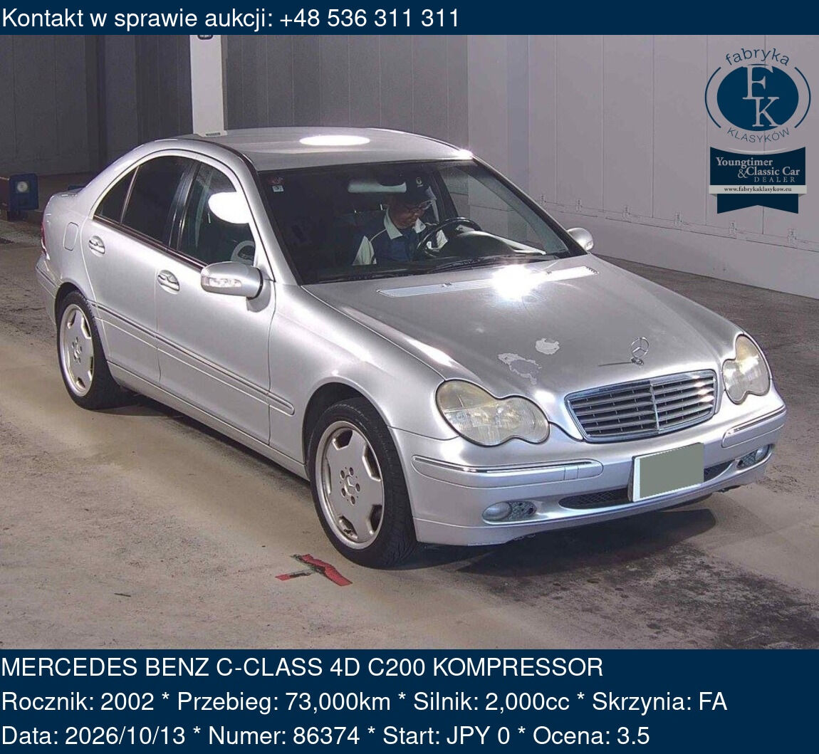 MERCEDES BENZ C-CLASS 4D C200 KOMPRESSOR 2002 - zdjęcie 2