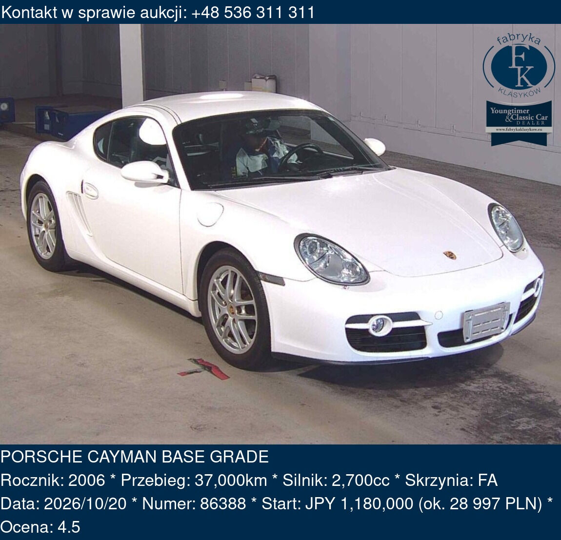 PORSCHE CAYMAN BASE GRADE 2006 - zdjęcie 2