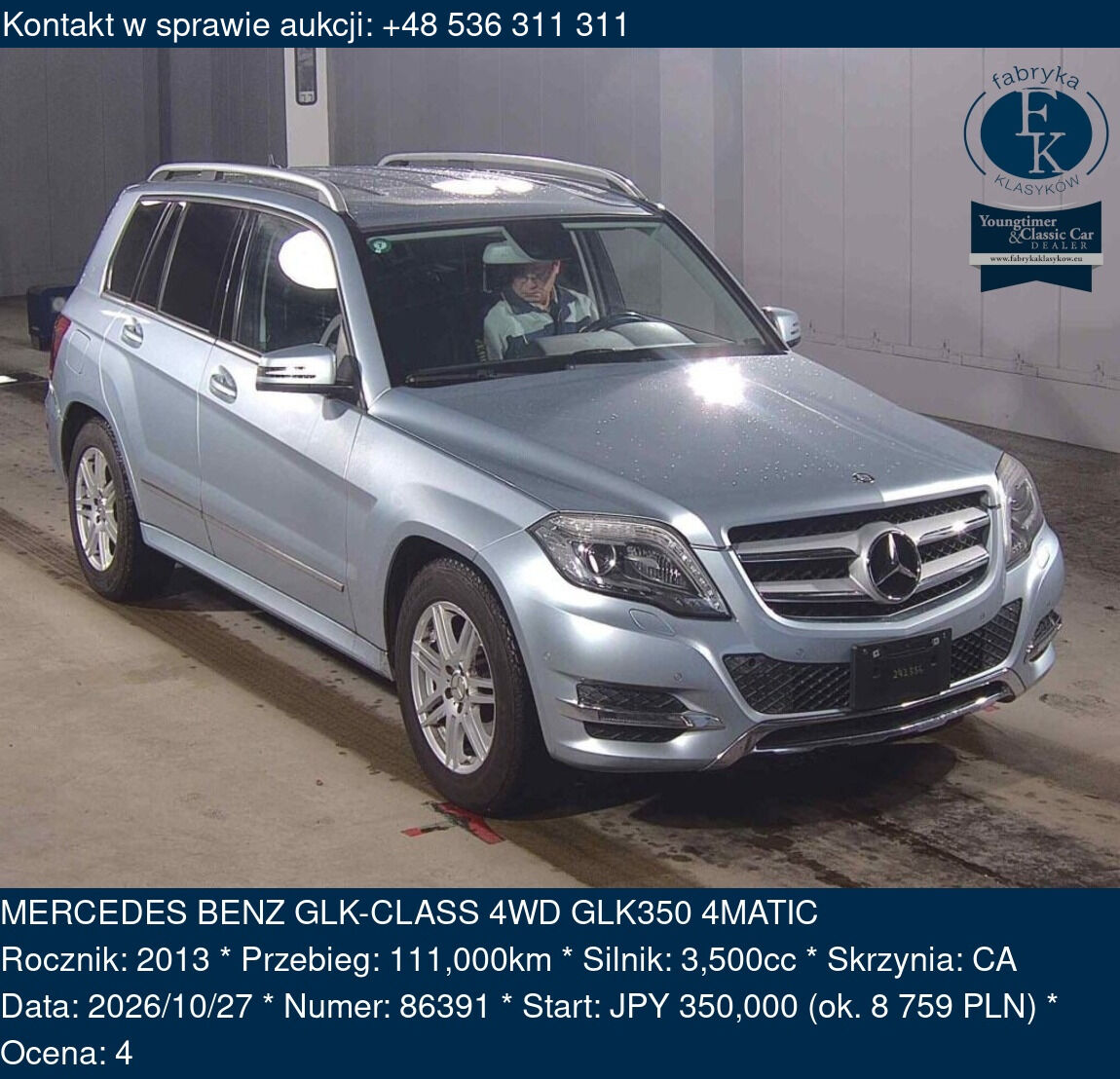 MERCEDES BENZ GLK-CLASS 4WD GLK350 4MATIC 2013 - zdjęcie 2