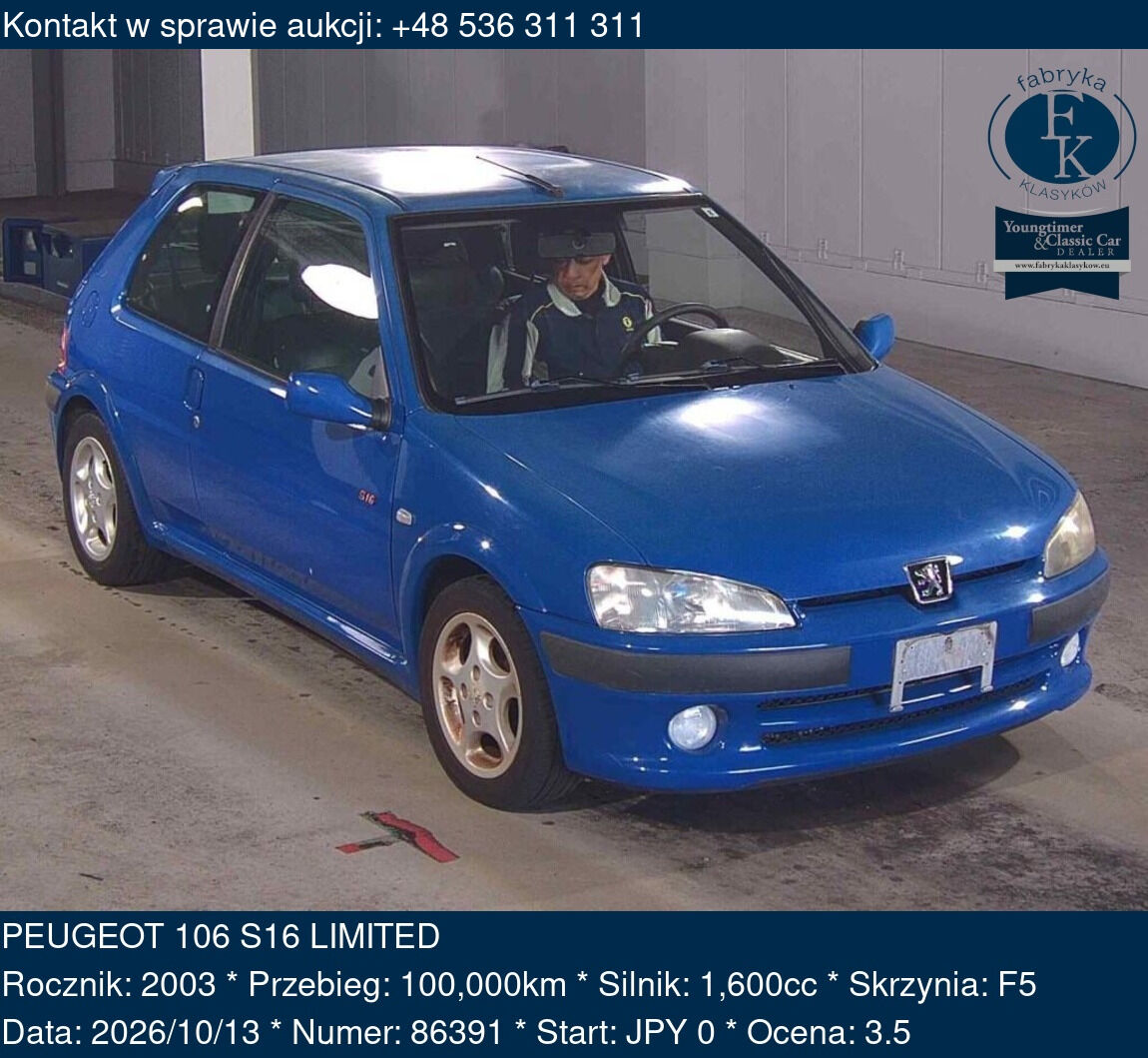 PEUGEOT 106 S16 LIMITED 2003 - zdjęcie 2