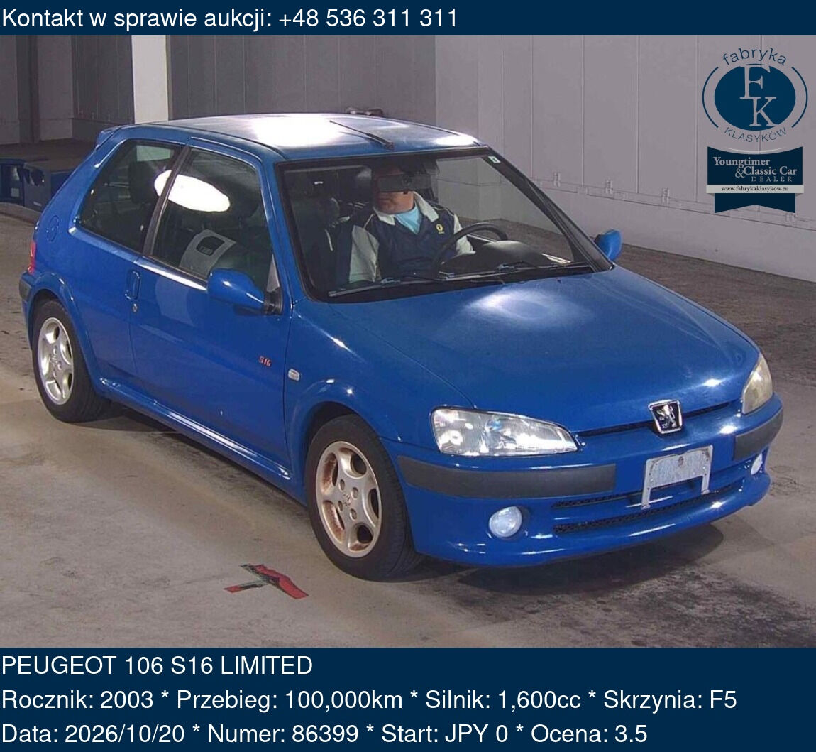 PEUGEOT 106 S16 LIMITED 2003 - zdjęcie 2