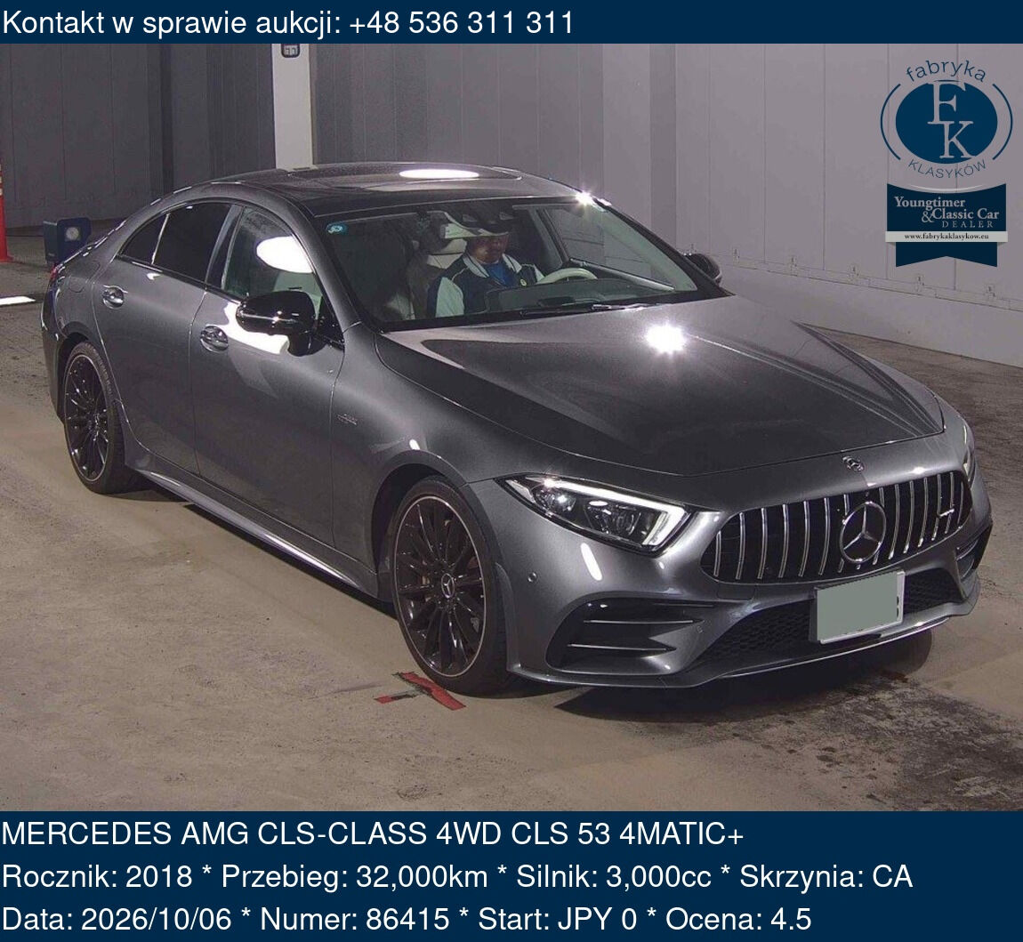 MERCEDES AMG CLS-CLASS 4WD CLS 53 4MATIC+ 2018 - zdjęcie 2