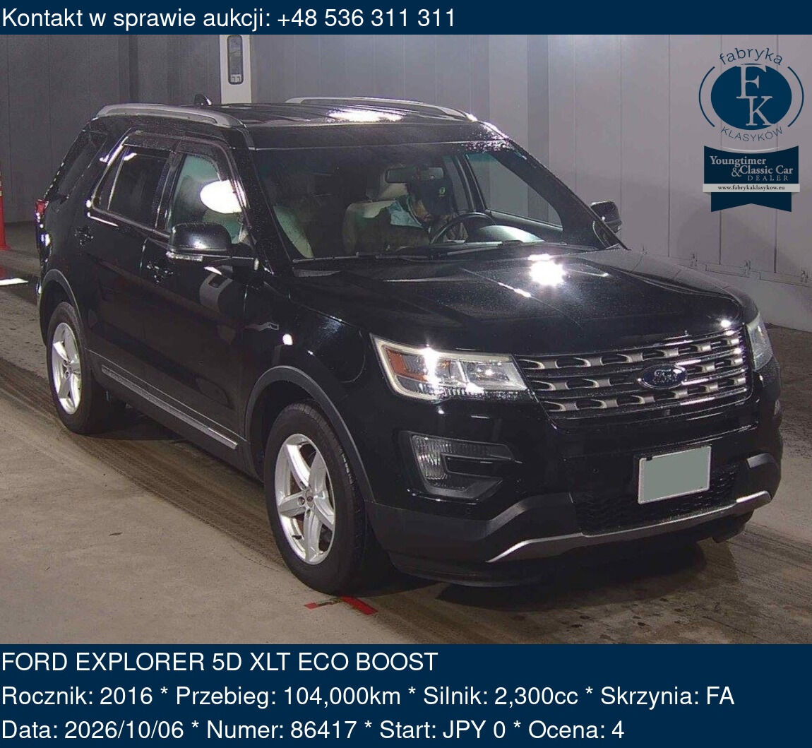 FORD EXPLORER 5D XLT ECO BOOST 2016 - zdjęcie 2