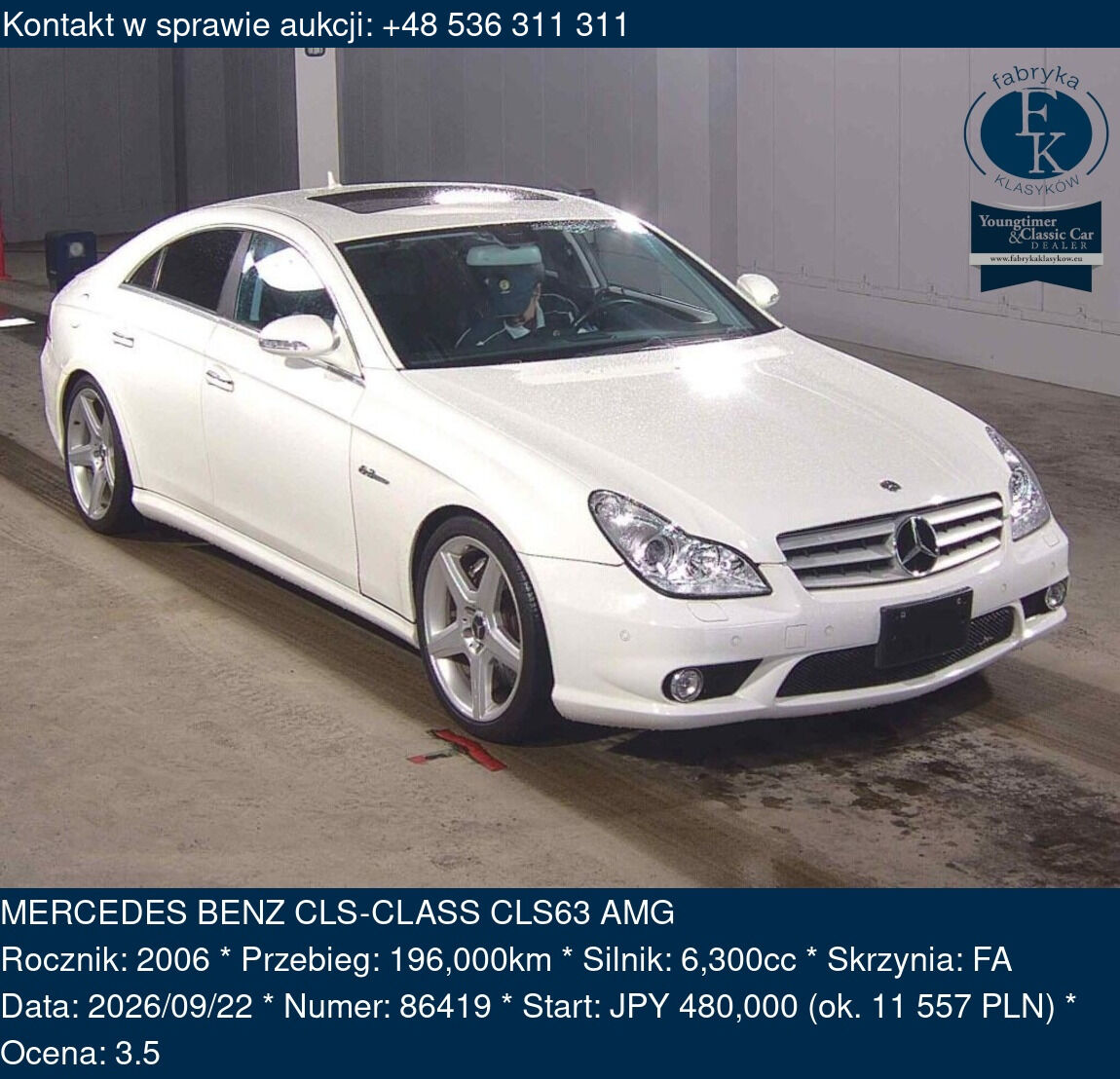 MERCEDES BENZ CLS-CLASS CLS63 AMG 2006 - zdjęcie 2