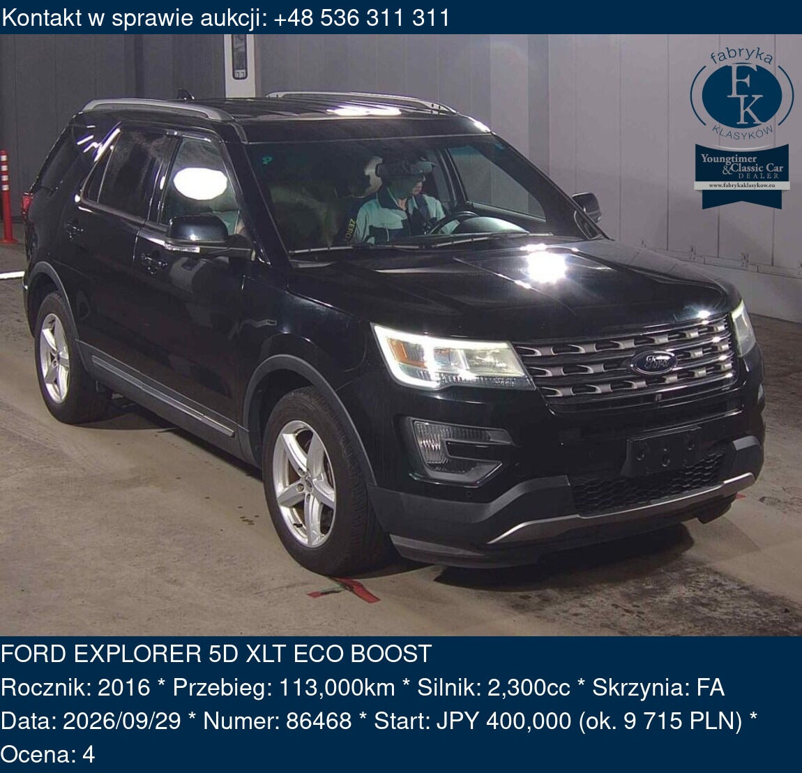 FORD EXPLORER 5D XLT ECO BOOST 2016 - zdjęcie 2