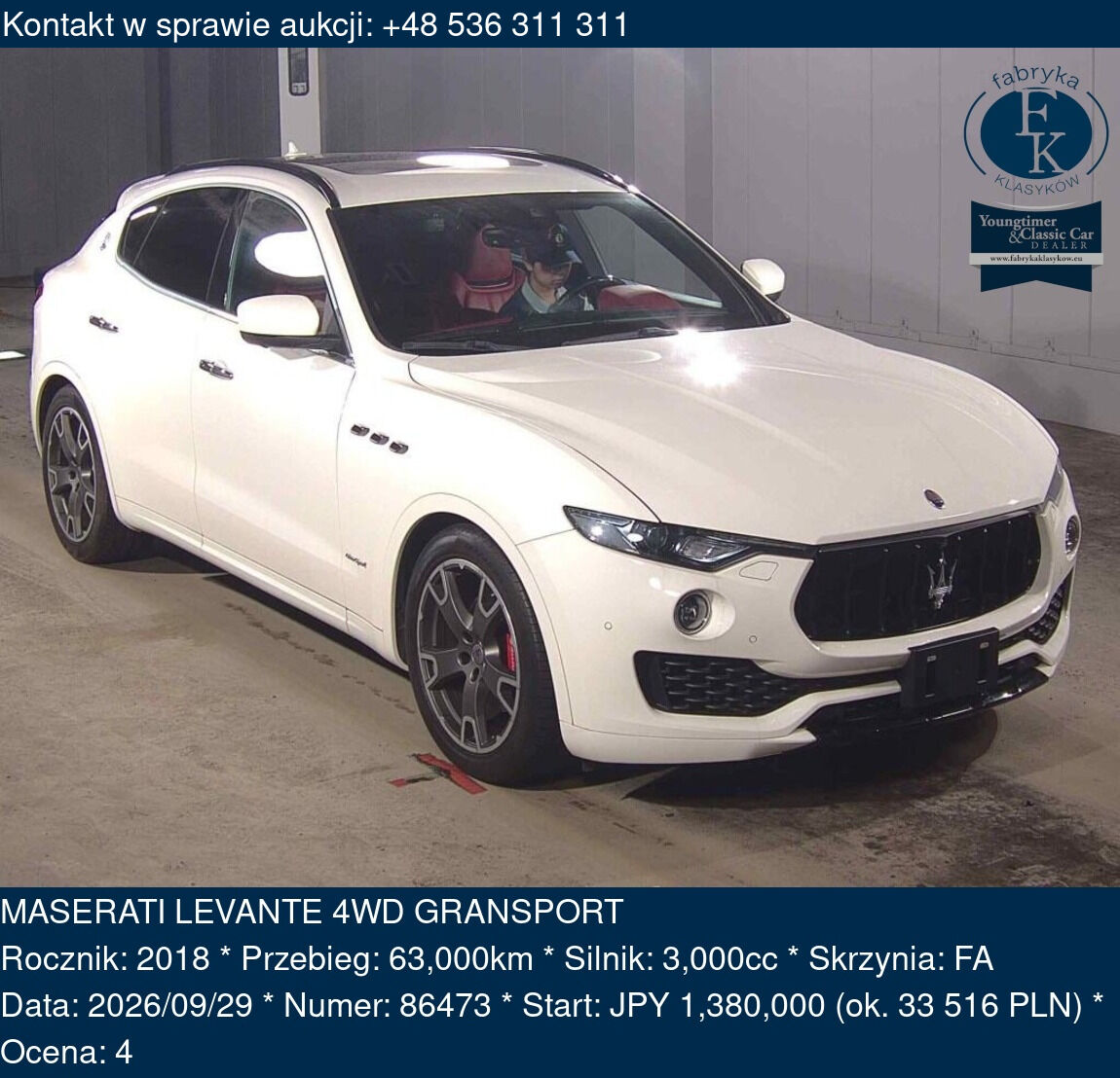MASERATI LEVANTE 4WD GRANSPORT 2018 - zdjęcie 2