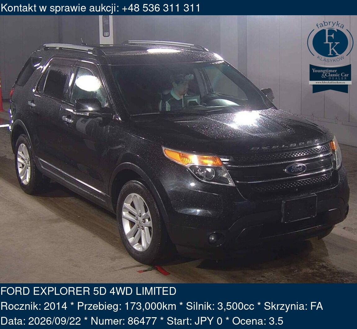 FORD EXPLORER 5D 4WD LIMITED 2014 - zdjęcie 2