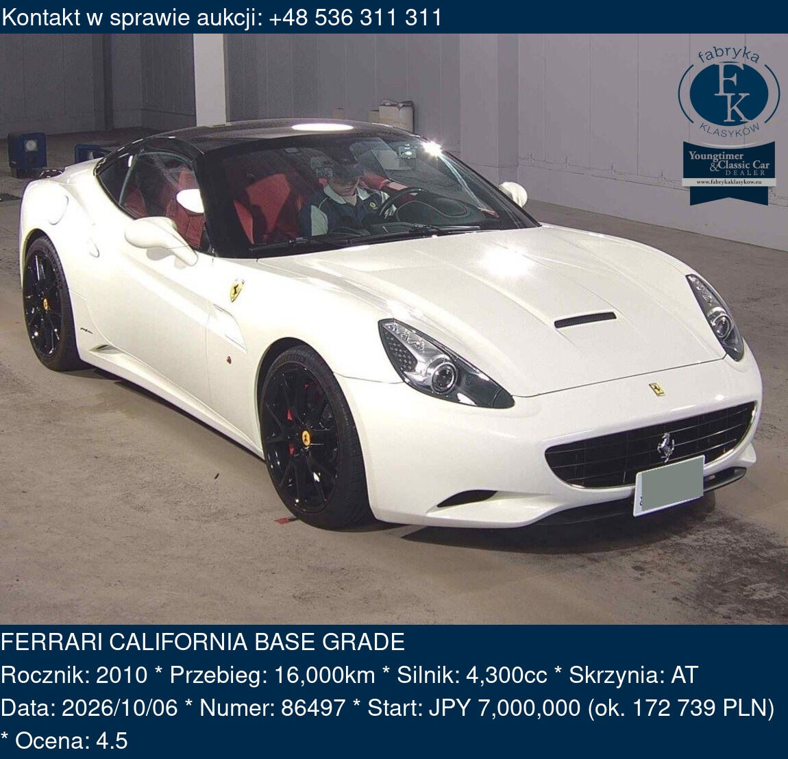 FERRARI CALIFORNIA BASE GRADE 2010 - zdjęcie 2