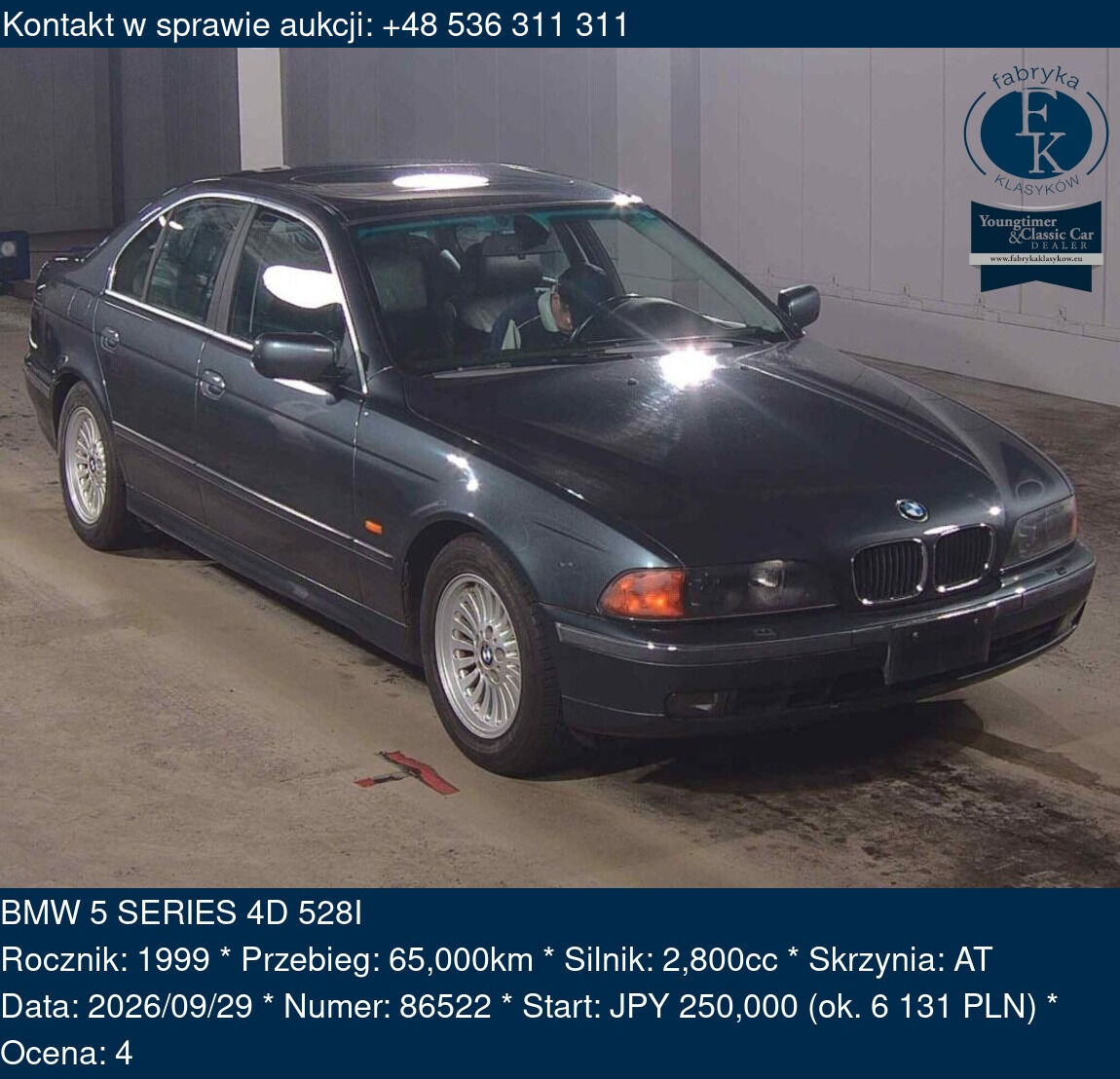 BMW 5 SERIES 4D 528I 1999 - zdjęcie 2