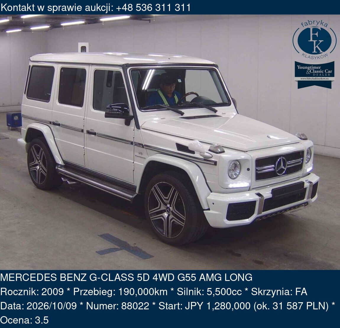 MERCEDES BENZ G-CLASS 5D 4WD G55 AMG LONG 2009 - zdjęcie 2