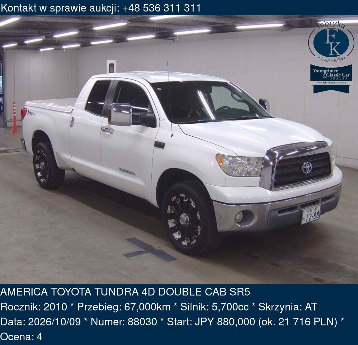 AMERICA TOYOTA TUNDRA 4D DOUBLE CAB SR5 2010 - zdjęcie 2