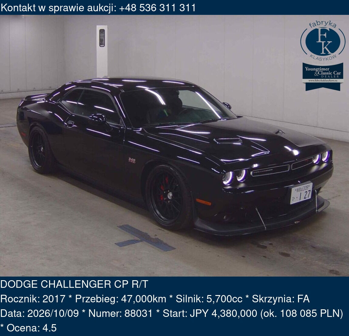 DODGE CHALLENGER CP R/T 2017 - zdjęcie 2