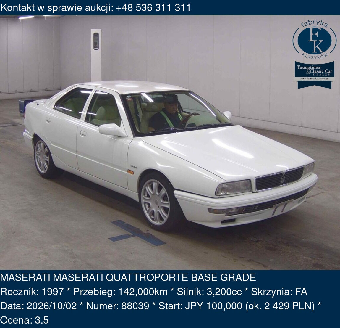 MASERATI MASERATI QUATTROPORTE BASE GRADE 1997 - zdjęcie 2