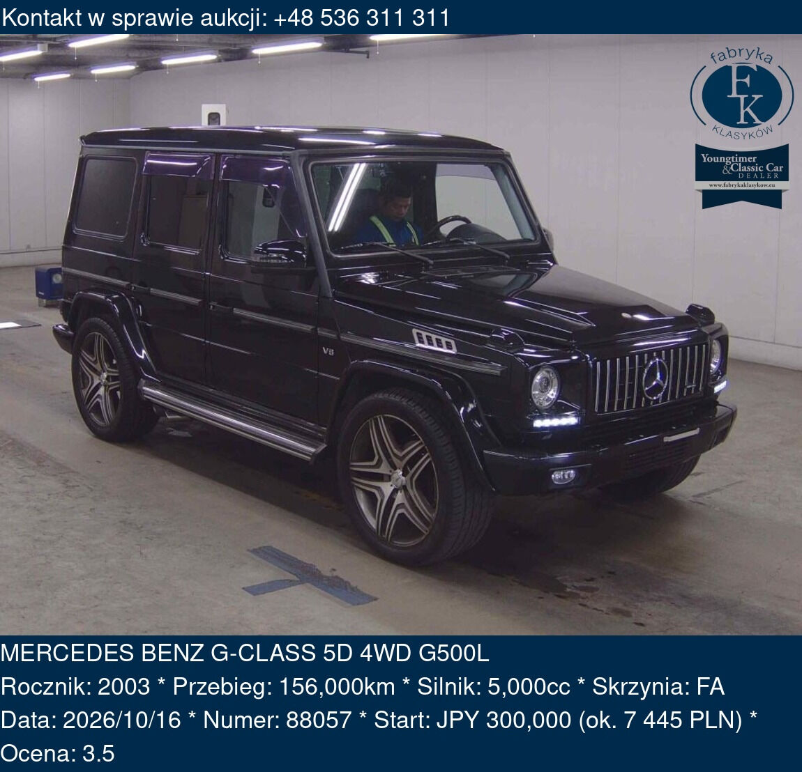 MERCEDES BENZ G-CLASS 5D 4WD G500L 2003 - zdjęcie 2