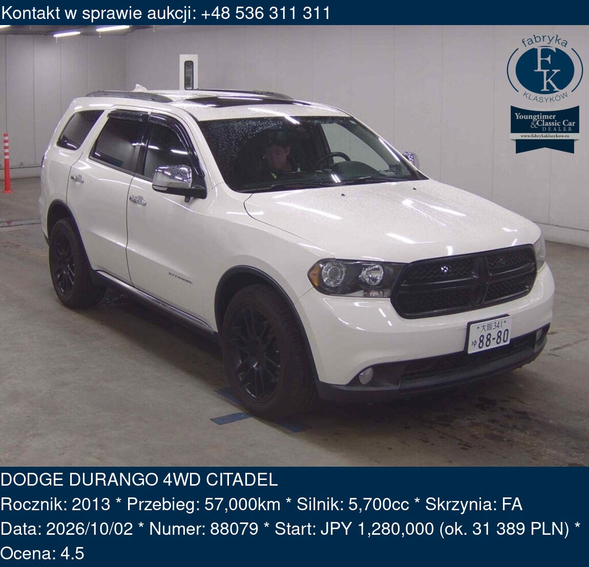 DODGE DURANGO 4WD CITADEL 2013 - zdjęcie 2