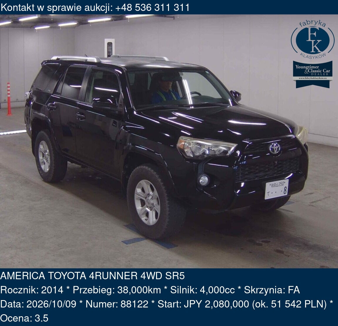 AMERICA TOYOTA 4RUNNER 4WD SR5 2014 - zdjęcie 2