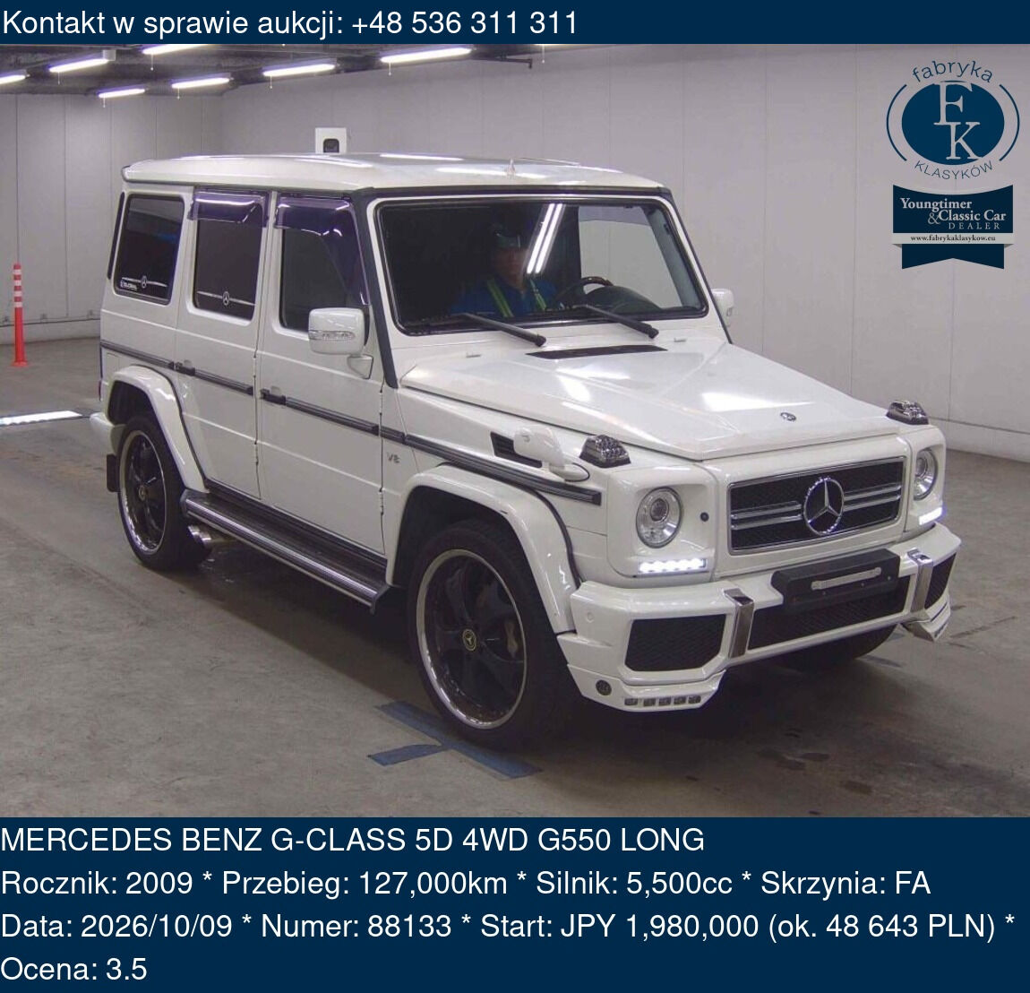 MERCEDES BENZ G-CLASS 5D 4WD G550 LONG 2009 - zdjęcie 2