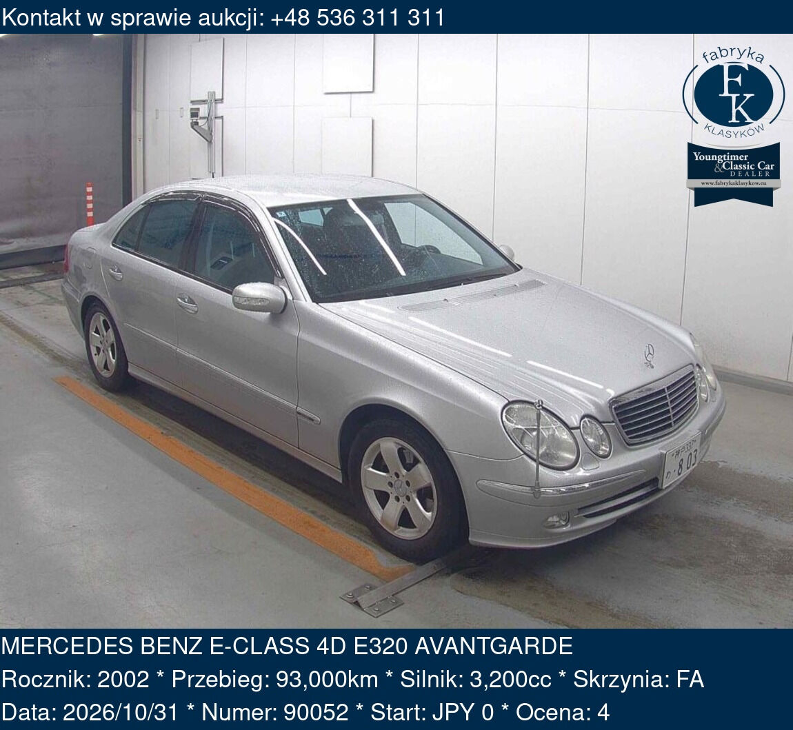 MERCEDES BENZ E-CLASS 4D E320 AVANTGARDE 2002 - zdjęcie 2