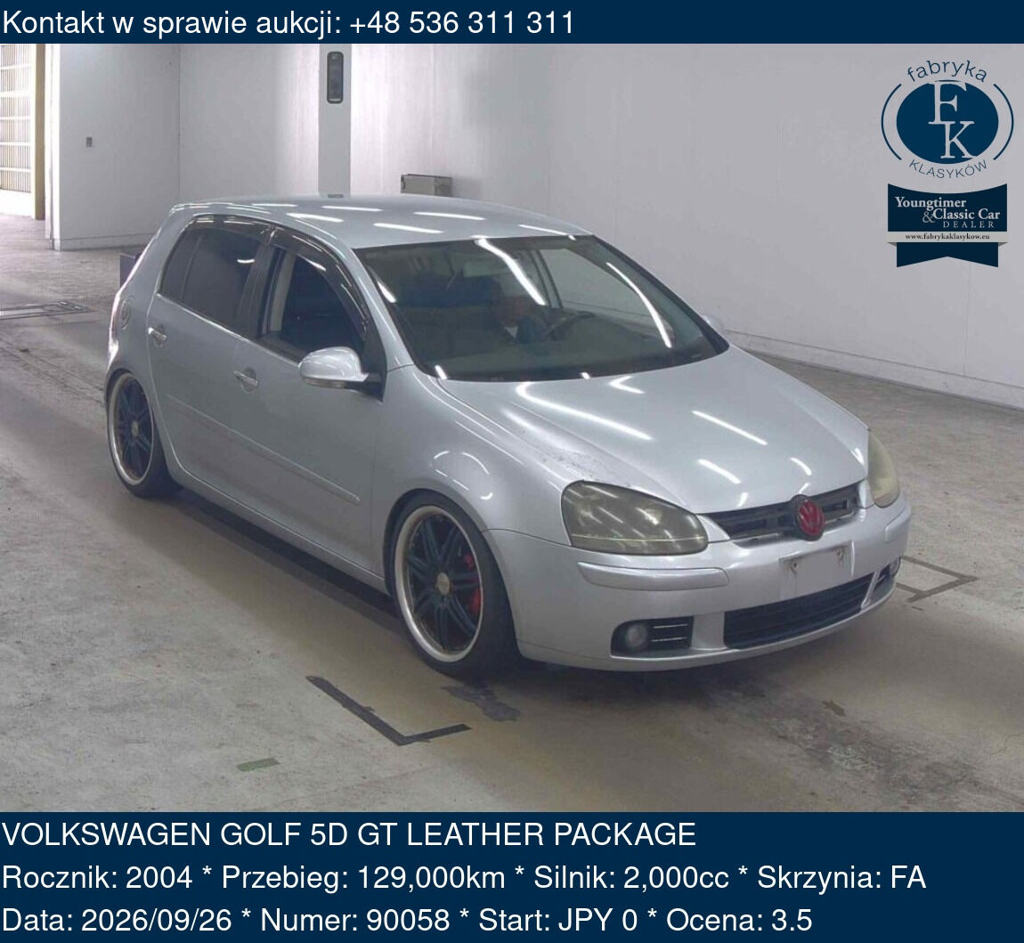 VOLKSWAGEN GOLF 5D GT LEATHER PACKAGE 2004 - zdjęcie 2