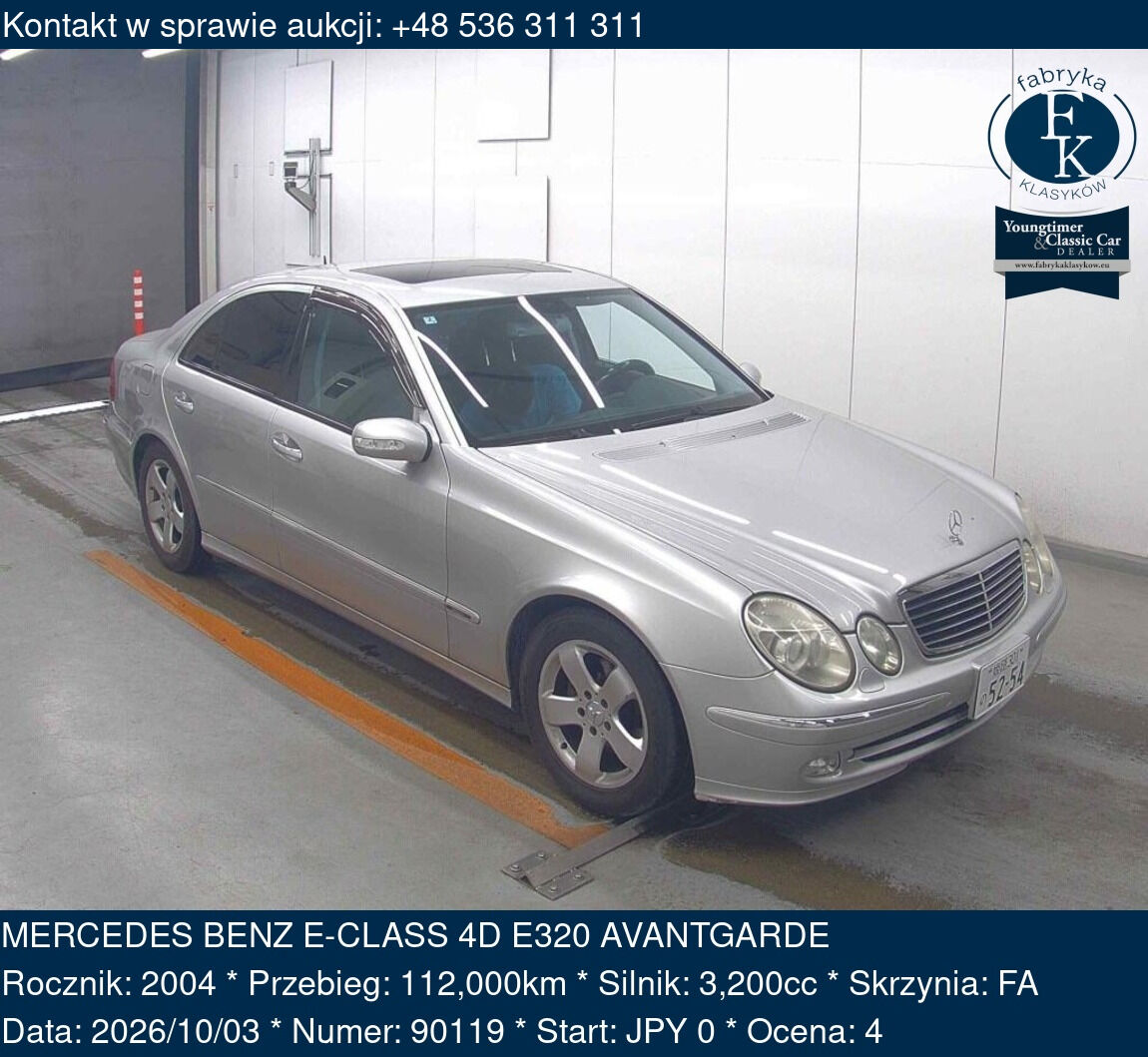 MERCEDES BENZ E-CLASS 4D E320 AVANTGARDE 2004 - zdjęcie 2