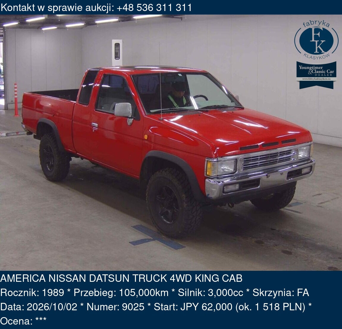 AMERICA NISSAN DATSUN TRUCK 4WD KING CAB 1989 - zdjęcie 2