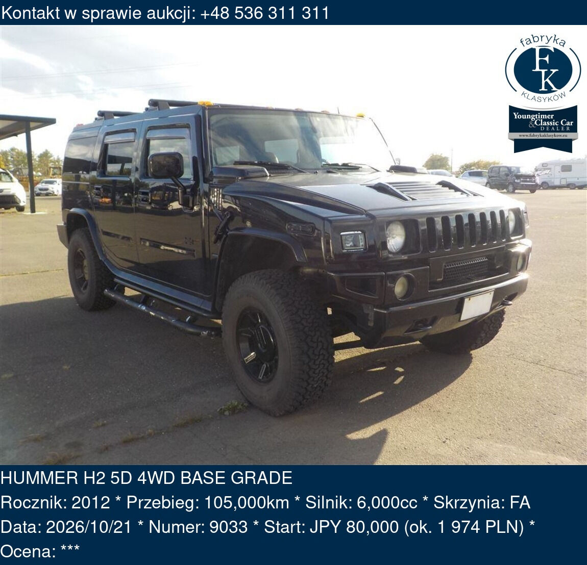 HUMMER H2 5D 4WD BASE GRADE 2012 - zdjęcie 2