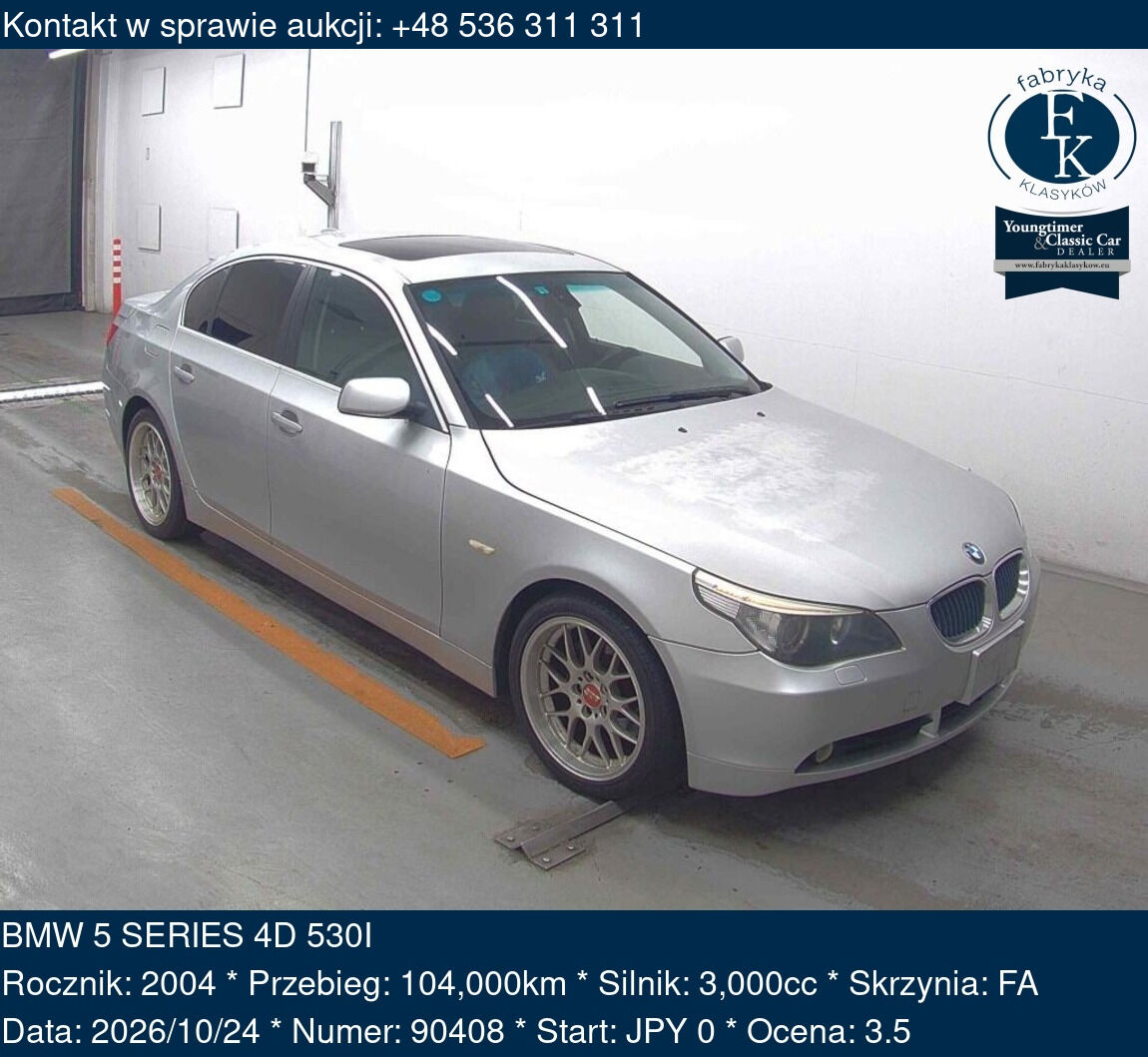 BMW 5 SERIES 4D 530I 2004 - zdjęcie 2