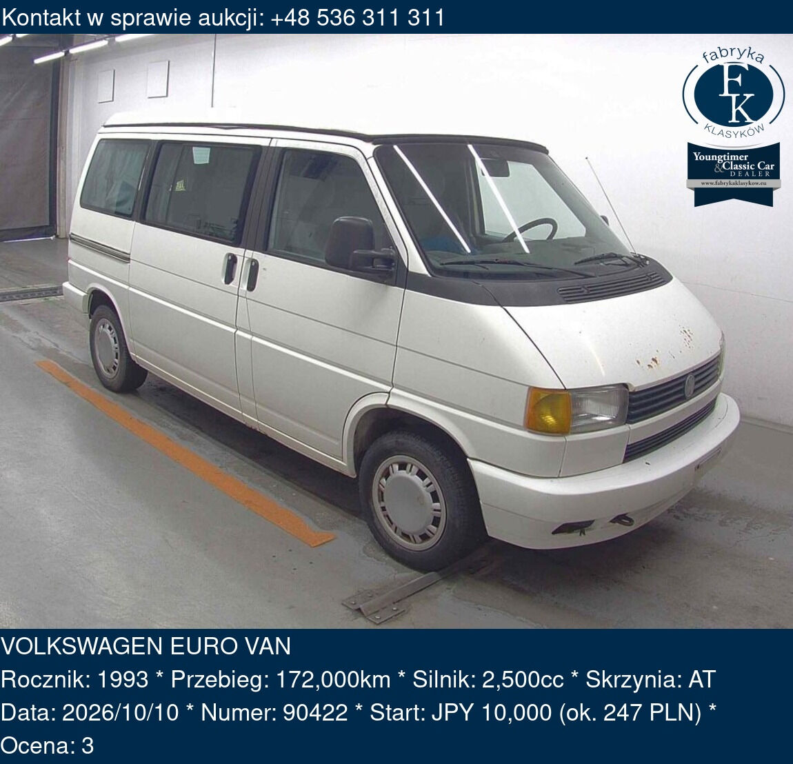VOLKSWAGEN EURO VAN 1993 - zdjęcie 2
