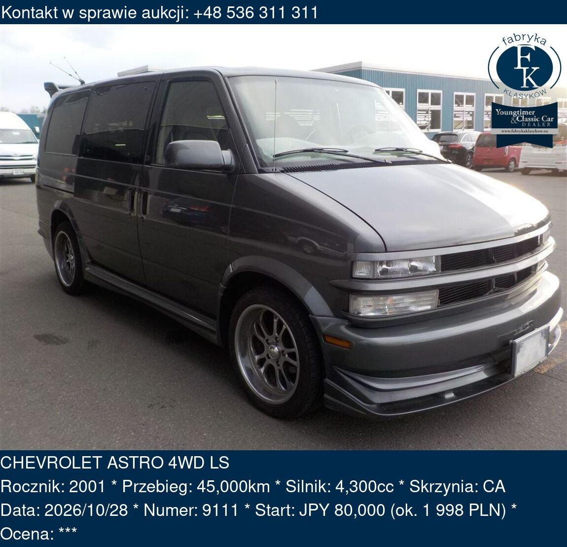 CHEVROLET ASTRO 4WD LS 2001 - zdjęcie 2