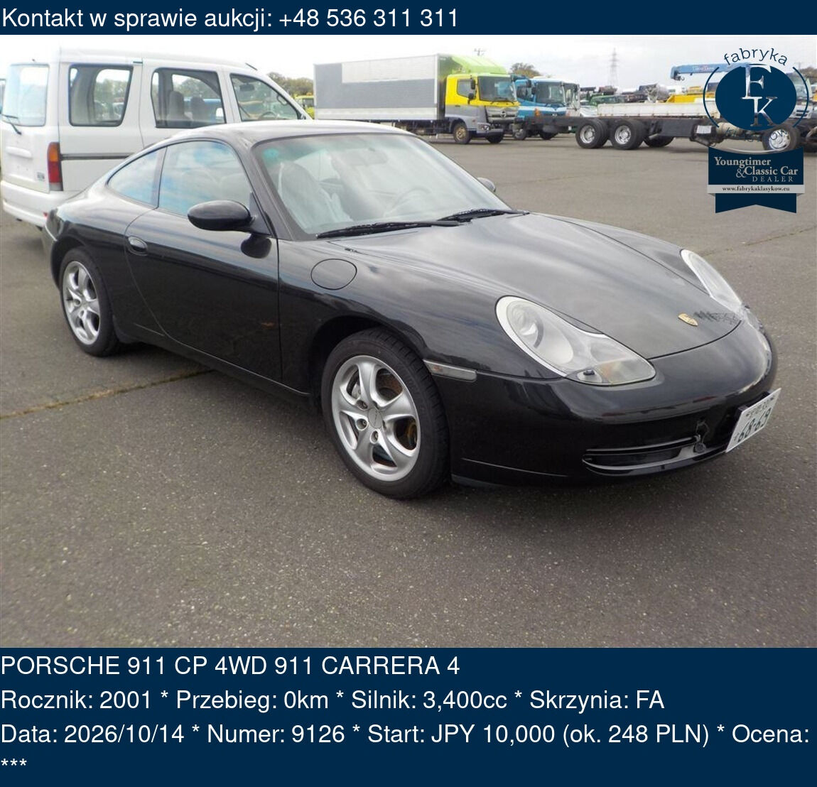 PORSCHE 911 CP 4WD 911 CARRERA 4 2001 - zdjęcie 2