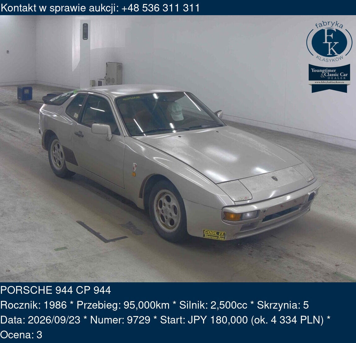 PORSCHE 944 CP 944 1986 - zdjęcie 2