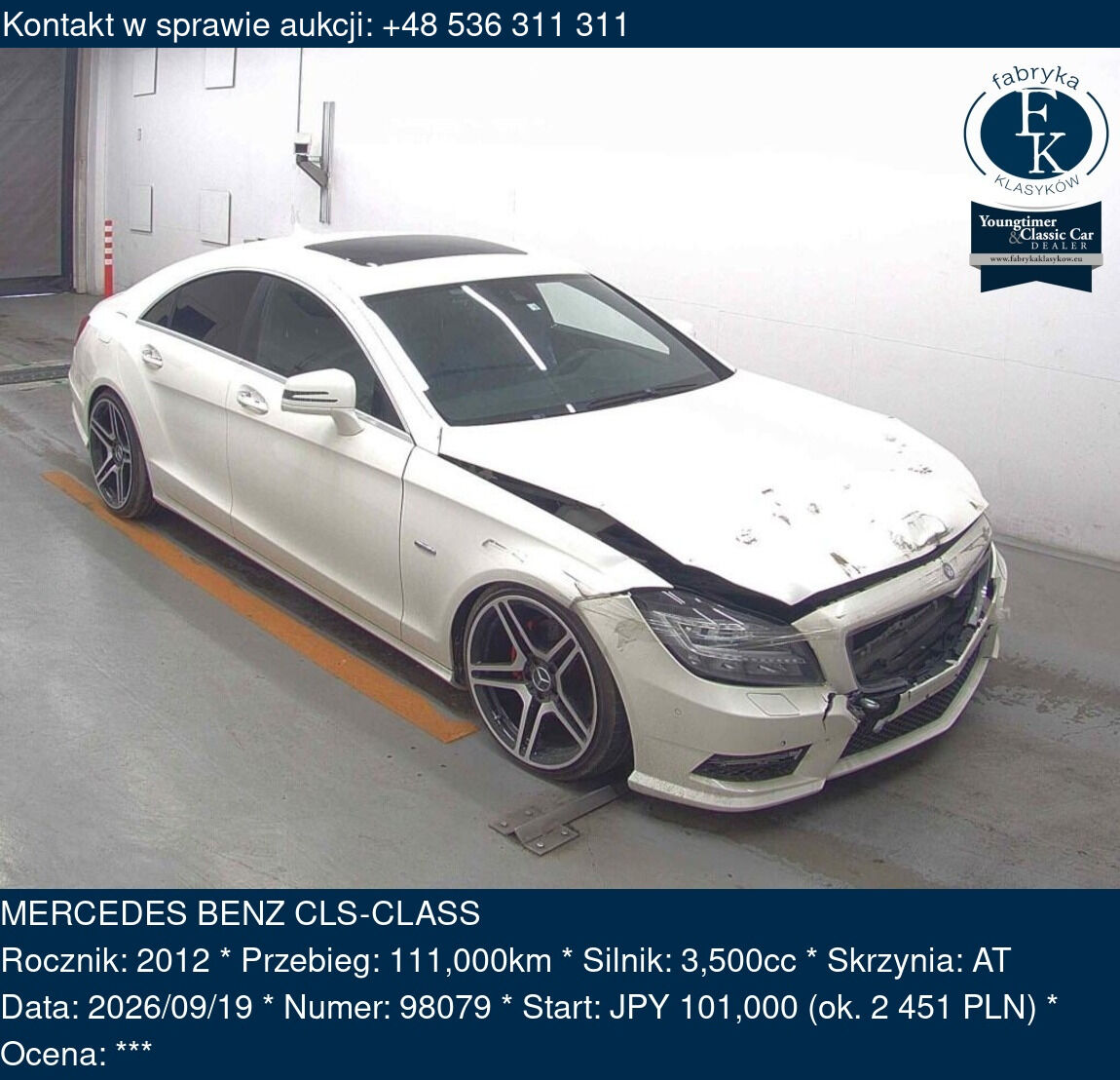 MERCEDES BENZ CLS-CLASS 2012 - zdjęcie 2