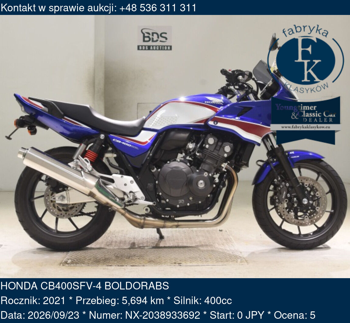 HONDA CB400SFV-4 BOLDORABS 2021 - zdjęcie 2
