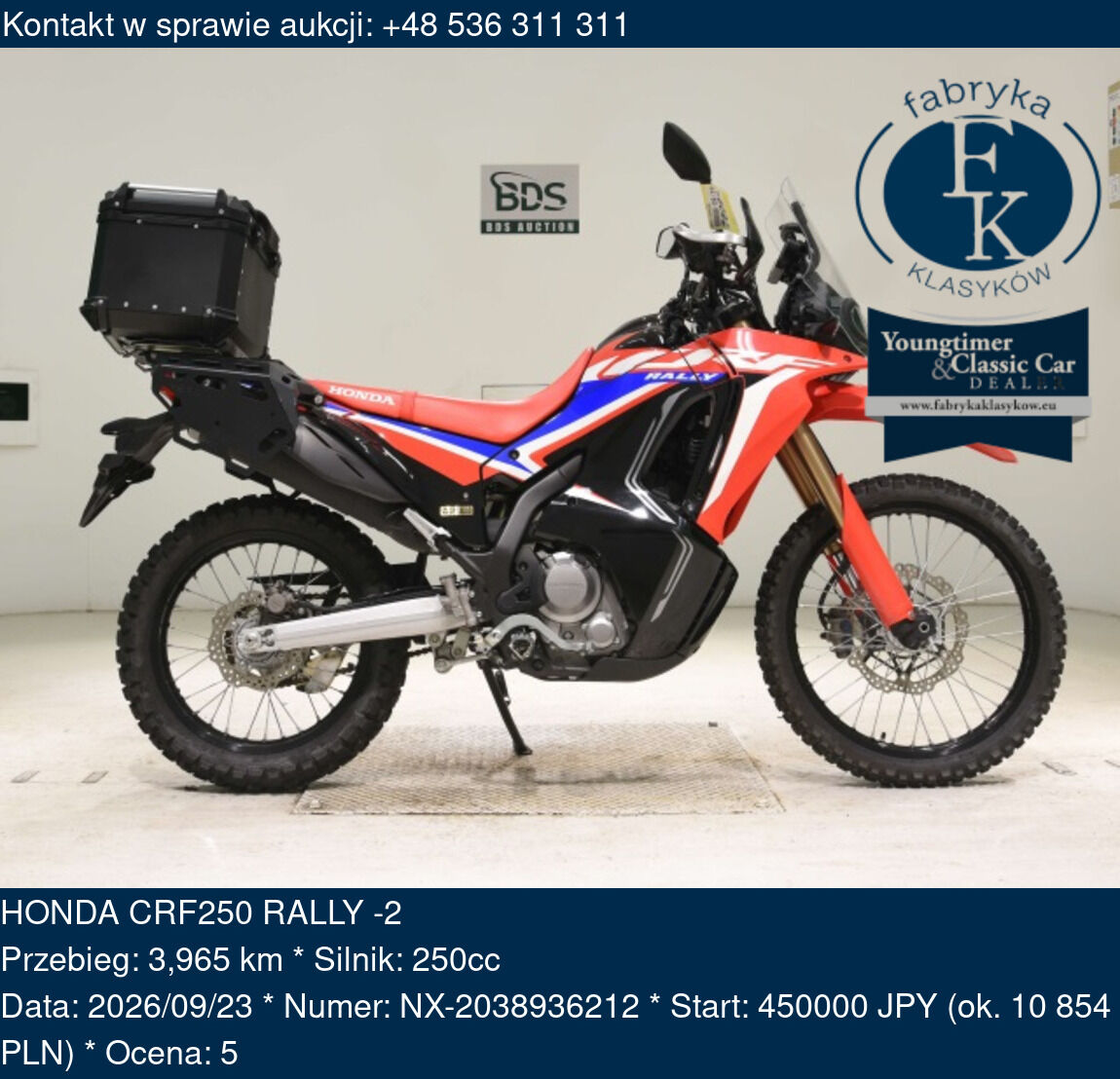 HONDA CRF250 RALLY -2  - zdjęcie 2