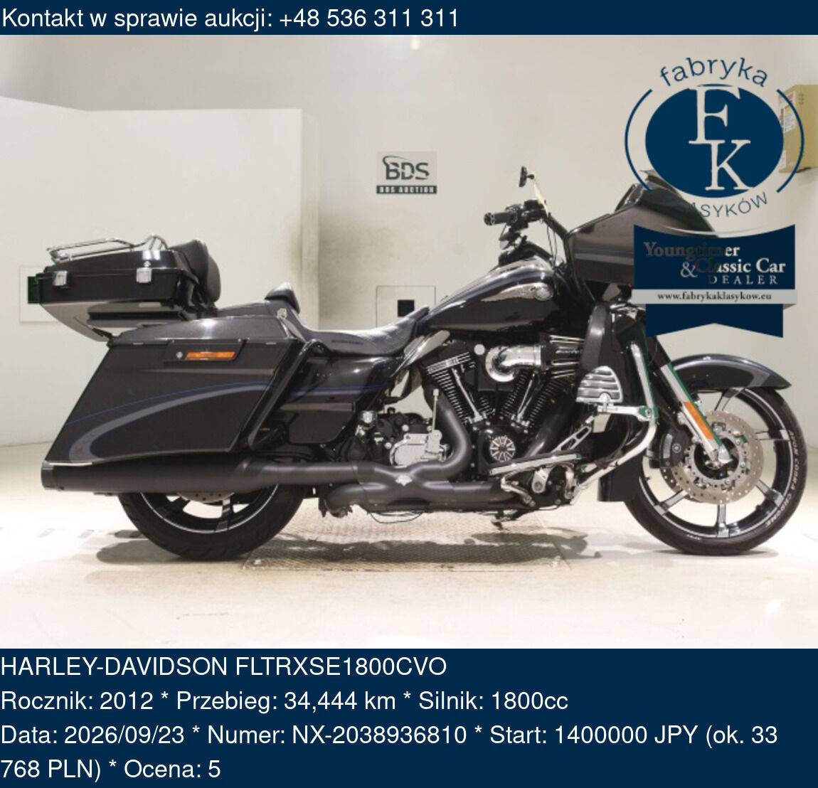 HARLEY-DAVIDSON FLTRXSE1800CVO 2012 - zdjęcie 2