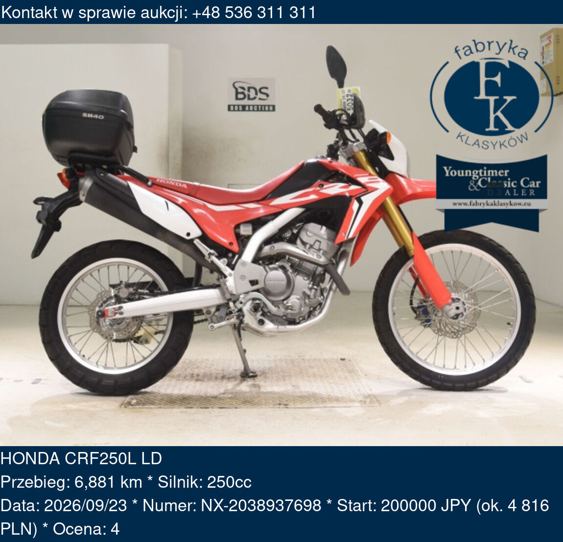 HONDA CRF250L LD  - zdjęcie 2
