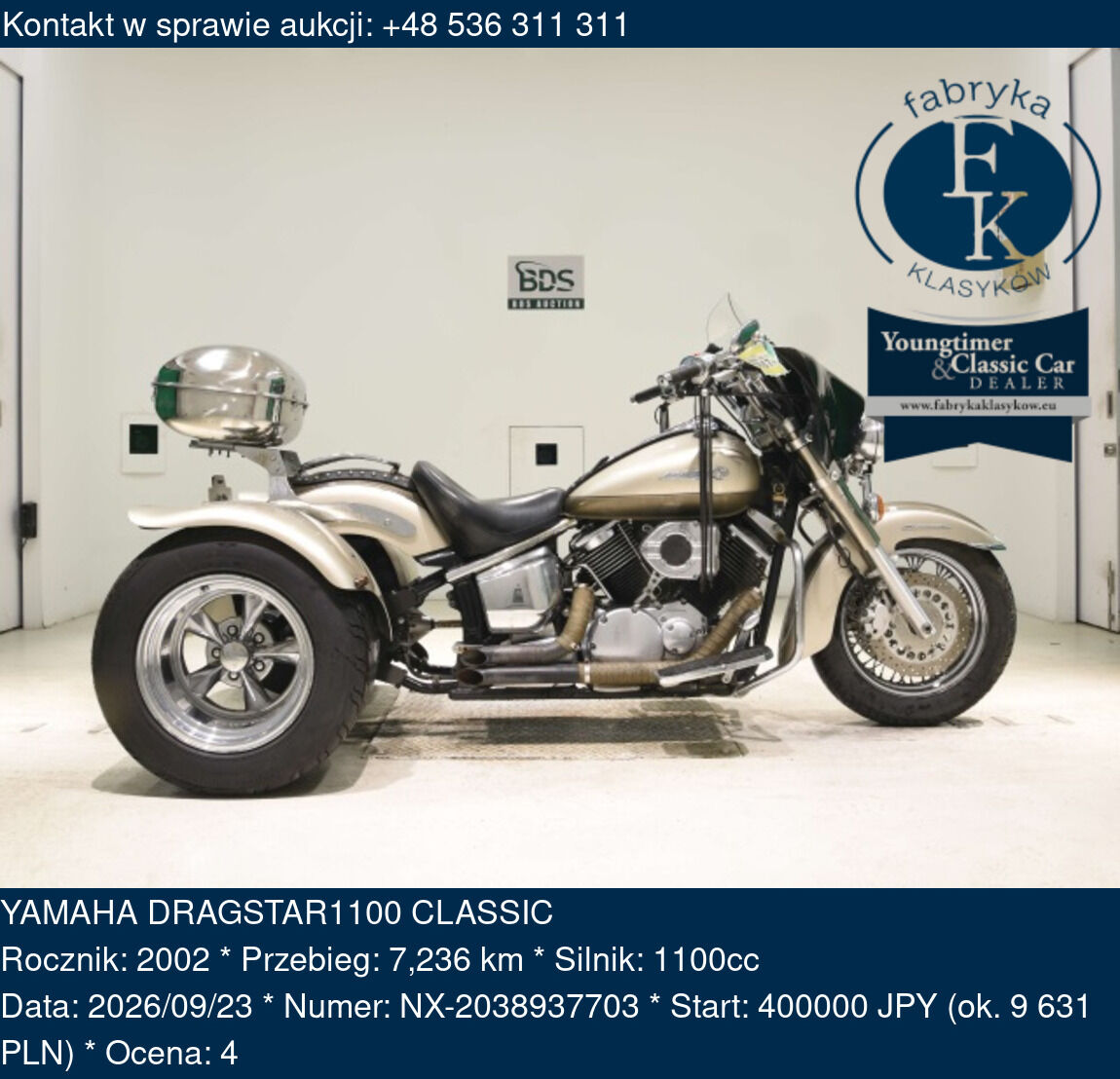 YAMAHA DRAGSTAR1100 CLASSIC 2002 - zdjęcie 2