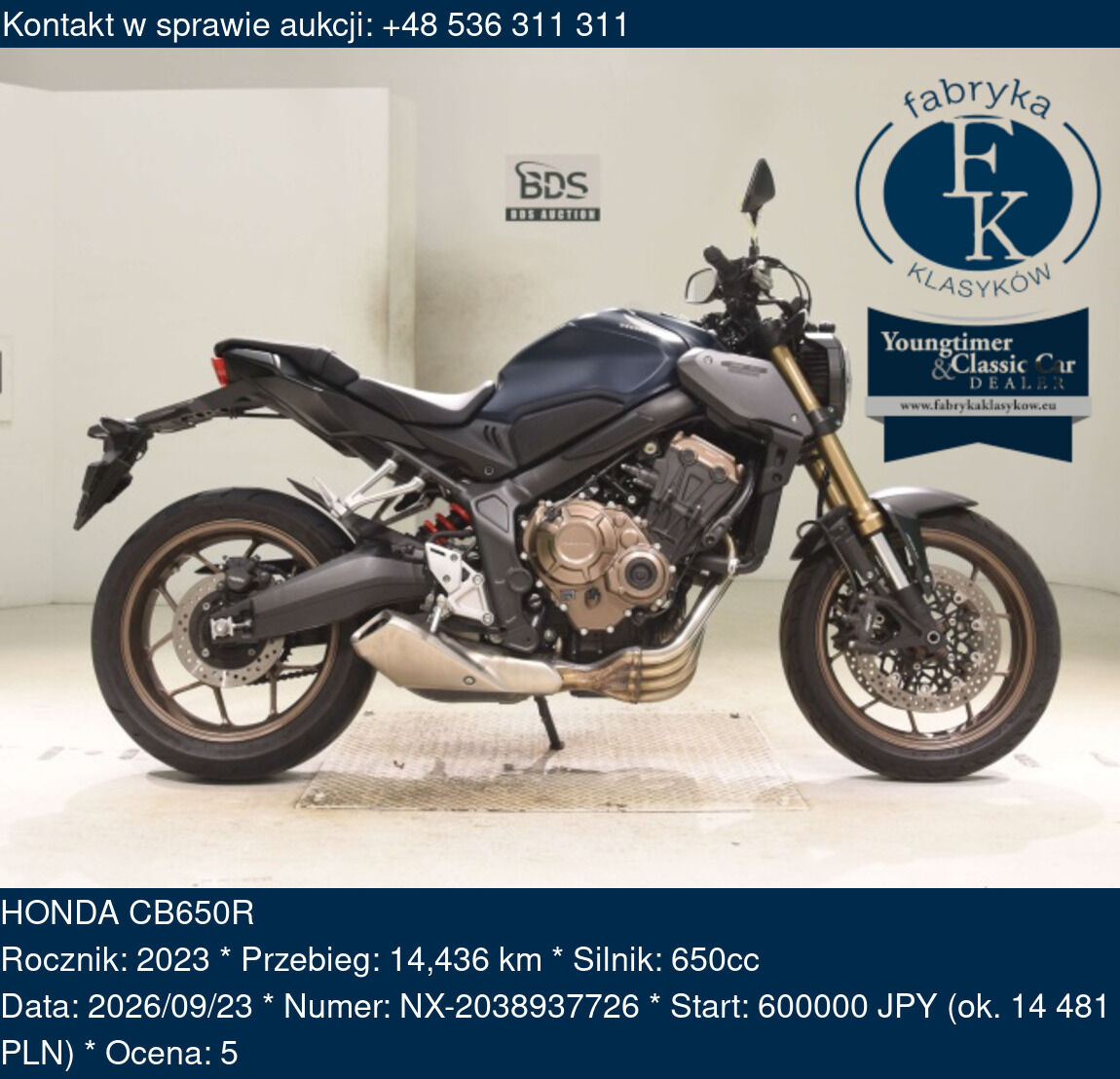 HONDA CB650R 2023 - zdjęcie 2