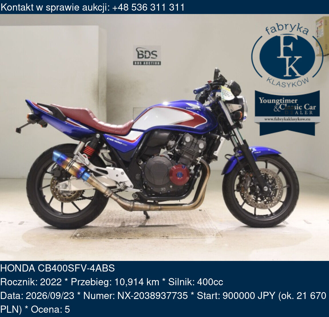 HONDA CB400SFV-4ABS 2022 - zdjęcie 2