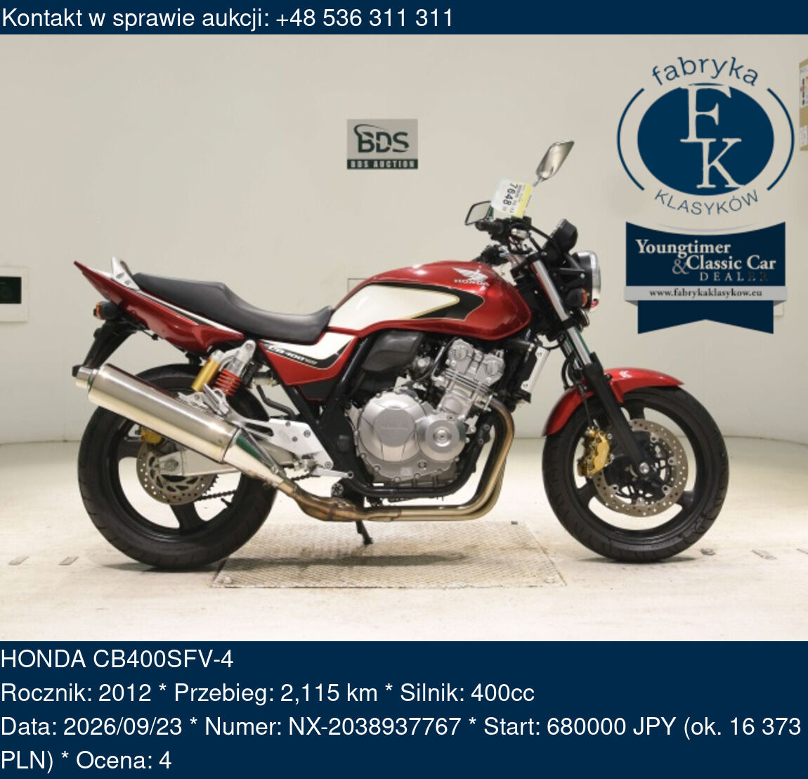 HONDA CB400SFV-4 2012 - zdjęcie 2