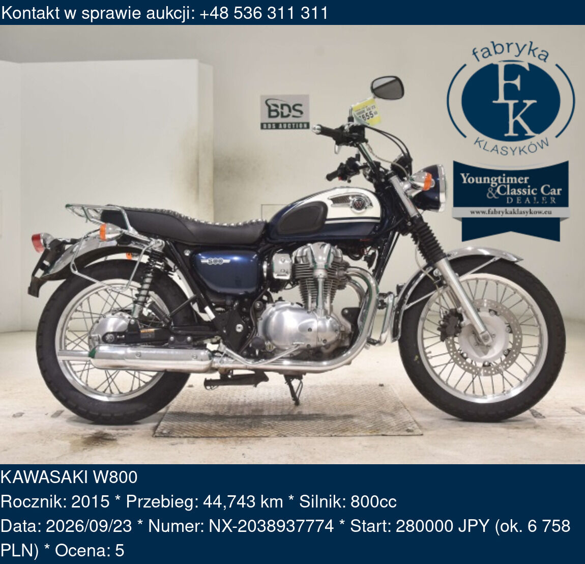 KAWASAKI W800 2015 - zdjęcie 2