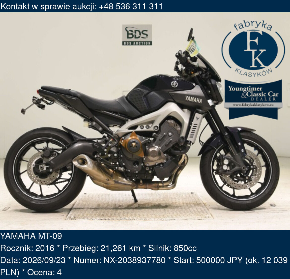 YAMAHA MT-09 2016 - zdjęcie 2