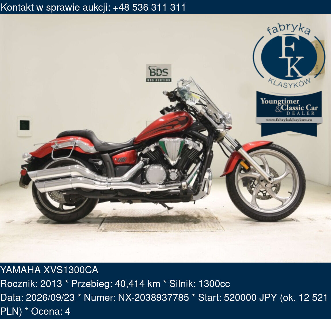 YAMAHA XVS1300CA 2013 - zdjęcie 2