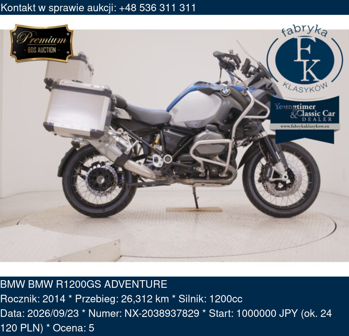 BMW BMW R1200GS ADVENTURE 2014 - zdjęcie 2