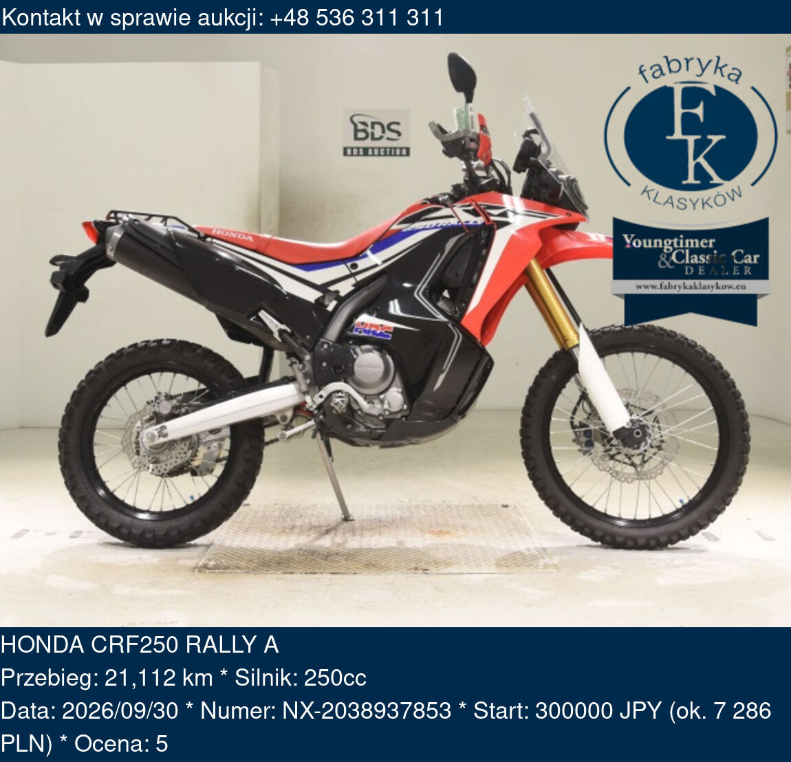 HONDA CRF250 RALLY A  - zdjęcie 2